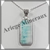 LARIMAR - Pendentif Argent - Rectangle - 40x20 mm - W007 Saint-Domingue