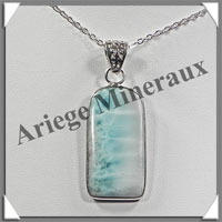 LARIMAR - Pendentif Argent - Rectangle - 40x20 mm - W007