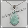 LARIMAR - Pendentif Argent - Goutte - 40x25 mm - W009 Saint-Domingue