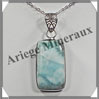 LARIMAR - Pendentif Argent - Rectangle - 30x18 mm - W011 Saint-Domingue