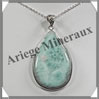 LARIMAR - Pendentif Argent - Goutte - 52x38 mm - W012 Saint-Domingue