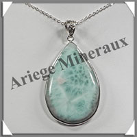 LARIMAR - Pendentif Argent - Goutte - 52x38 mm - W012
