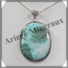 LARIMAR - Pendentif Argent - Ovale - 50x40 mm - W013 Saint-Domingue