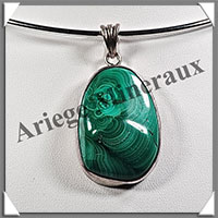 MALACHITE - Pendentif Argent - Free Form - 35x25 mm - C001