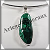 MALACHITE - Pendentif Argent - Free Form - 45x20 mm - C002 Zare