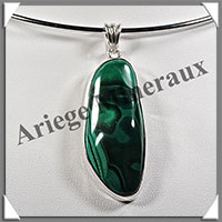MALACHITE - Pendentif Argent - Free Form - 45x20 mm - C002