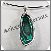 MALACHITE - Pendentif Argent - Free Form - 45x20 mm - C002