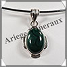 MALACHITE - Pendentif Argent - Ovale - 24x17 mm - C003 Zare