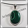 MALACHITE - Pendentif Argent - Ovale - 35x24 mm - C004 Zare