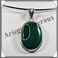 MALACHITE - Pendentif Argent - Ovale - 35x24 mm - C004
