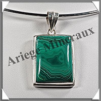 MALACHITE - Pendentif Argent - Rectangle - 30x23 mm - C005