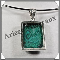 MALACHITE - Pendentif Argent - Rectangle - 30x23 mm - C005