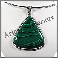 MALACHITE - Pendentif Argent - Triangle - 55x50 mm - C006