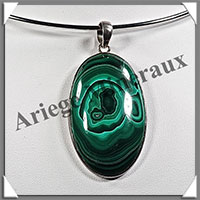 MALACHITE - Pendentif Argent - Ovale - 50x27 mm - M001