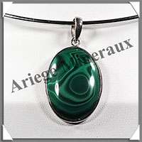 MALACHITE - Pendentif Argent - Ovale - 30x20 mm - M002