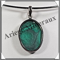 MALACHITE - Pendentif Argent - Ovale - 30x20 mm - M002