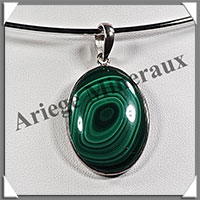 MALACHITE - Pendentif Argent - Ovale - 28x20 mm - M004