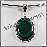 MALACHITE - Pendentif Argent - Ovale - 30x24 mm - P010