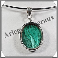 MALACHITE - Pendentif Argent - Ovale - 30x24 mm - P010