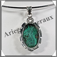 MALACHITE - Pendentif Argent - Ovale - 30x22 mm - P011