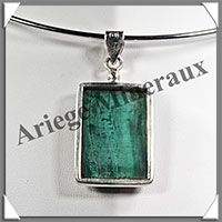 MALACHITE - Pendentif Argent - Rectangle - 30x22 mm - P013