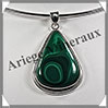 MALACHITE - Pendentif Argent - Goutte - 45x32 mm - P014 Zare