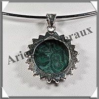 MALACHITE - Pendentif Argent - Rond - 28 mm - P015