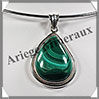 MALACHITE - Pendentif Argent - Goutte - 35x27 mm - P017 Zare