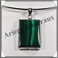 MALACHITE - Pendentif Argent - Rectangle - 30x23 mm - P018