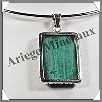 MALACHITE - Pendentif Argent - Rectangle - 30x23 mm - P018