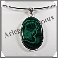 MALACHITE - Pendentif Argent - Ovale - 45x30 mm - P020
