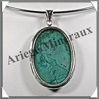 MALACHITE - Pendentif Argent - Ovale - 45x30 mm - P020