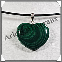 MALACHITE - Pendentif Argent - Coeur - 26x21 mm - C002