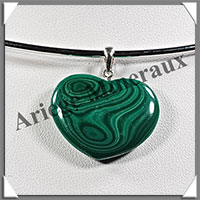 MALACHITE - Pendentif Argent - Coeur - 26x22 mm - C003