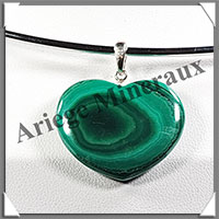 MALACHITE - Pendentif Argent - Coeur - 26x22 mm - C003