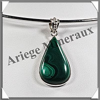 MALACHITE - Pendentif Argent - Goutte - 30x15 mm - W001
