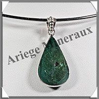 MALACHITE - Pendentif Argent - Goutte - 30x15 mm - W001