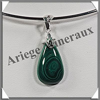 MALACHITE - Pendentif Argent - Goutte - 30x15 mm - W002