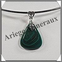 MALACHITE - Pendentif Argent - Goutte - 25x20 mm - W004