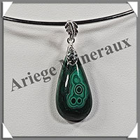 MALACHITE - Pendentif Argent - Goutte - 32x15 mm - W005