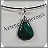 MALACHITE - Pendentif Argent - Goutte - 30x20 mm - W007 Zare