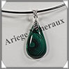 MALACHITE - Pendentif Argent - Goutte - 32x18 mm - W008 Zare