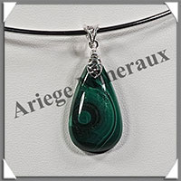 MALACHITE - Pendentif Argent - Goutte - 32x18 mm - W008