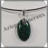 MALACHITE - Pendentif Argent - Ovale - 30x15 mm - W010