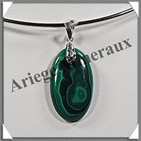 MALACHITE - Pendentif Argent - Ovale - 33x20 mm - W011