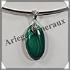 MALACHITE - Pendentif Argent - Ovale - 28x14 mm - W012 Zare
