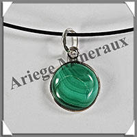 MALACHITE - Pendentif Argent - Rond - Diamtre : 14 mm - W015