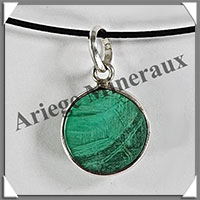 MALACHITE - Pendentif Argent - Rond - Diamtre : 14 mm - W015