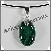 MALACHITE - Pendentif Argent - Ovale - 20x12 mm - W016