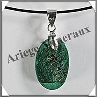 MALACHITE - Pendentif Argent - Ovale - 20x12 mm - W016